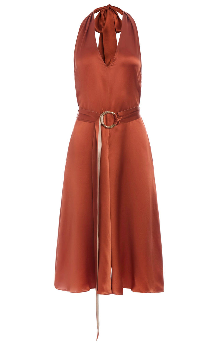 Silk Romper - Brunt Orange