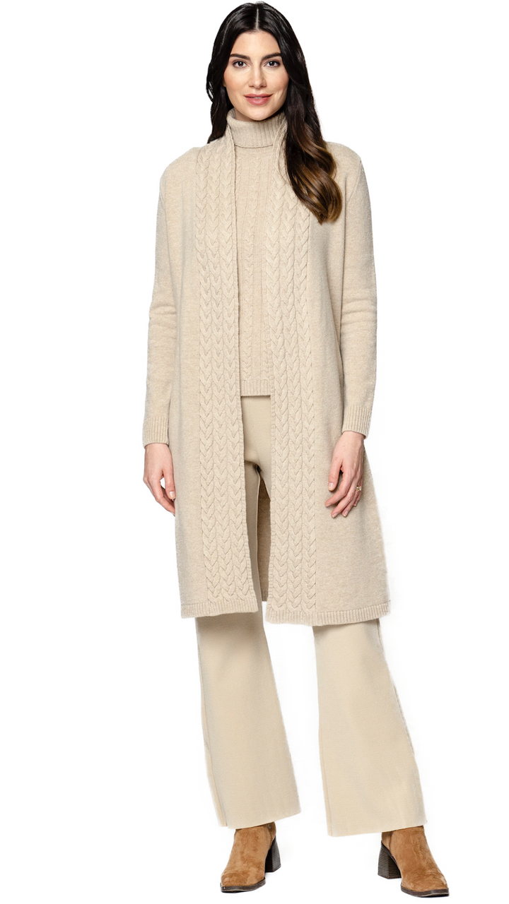 Domenique Milano-Knit Boot Leg Pants; Warm Beige