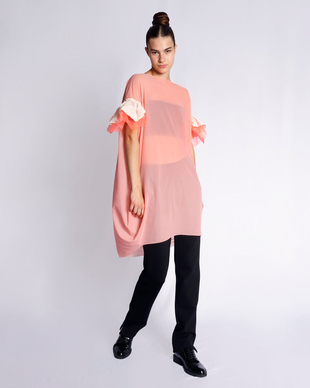 Maison Marie Saint Pierre | Dress | EBER | Hibiscus | Bone | Pink Fluo | Hibiscus