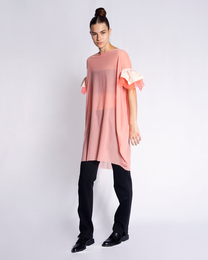 Maison Marie Saint Pierre | Dress | EBER | Hibiscus | Bone | Pink Fluo | Hibiscus