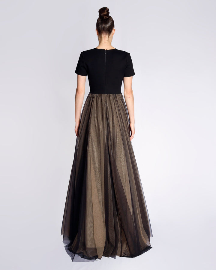 Maison Marie Saint Pierre | Dress | EGINA |  Black | Tinta | Beige