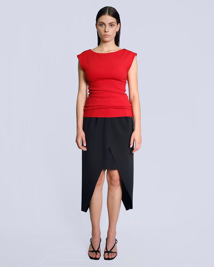 Maison Marie Saint Pierre | Skirt | KAHINA | Black | Top | KAMAL | Red