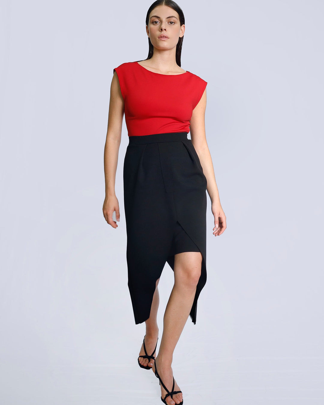 Maison Marie Saint Pierre | Skirt | KAHINA | Black | Top | KAMAL | Red