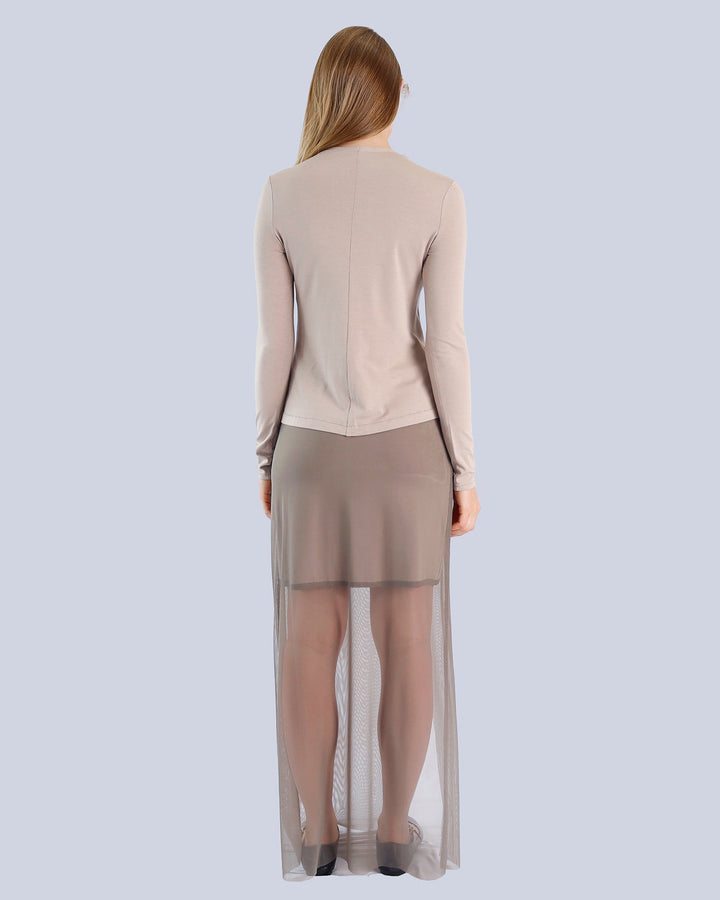 Maison Marie Saint Pierre | Skirt | KARINA | Almond | Smoke | Top | KANDYCE | Almond |  Smoke