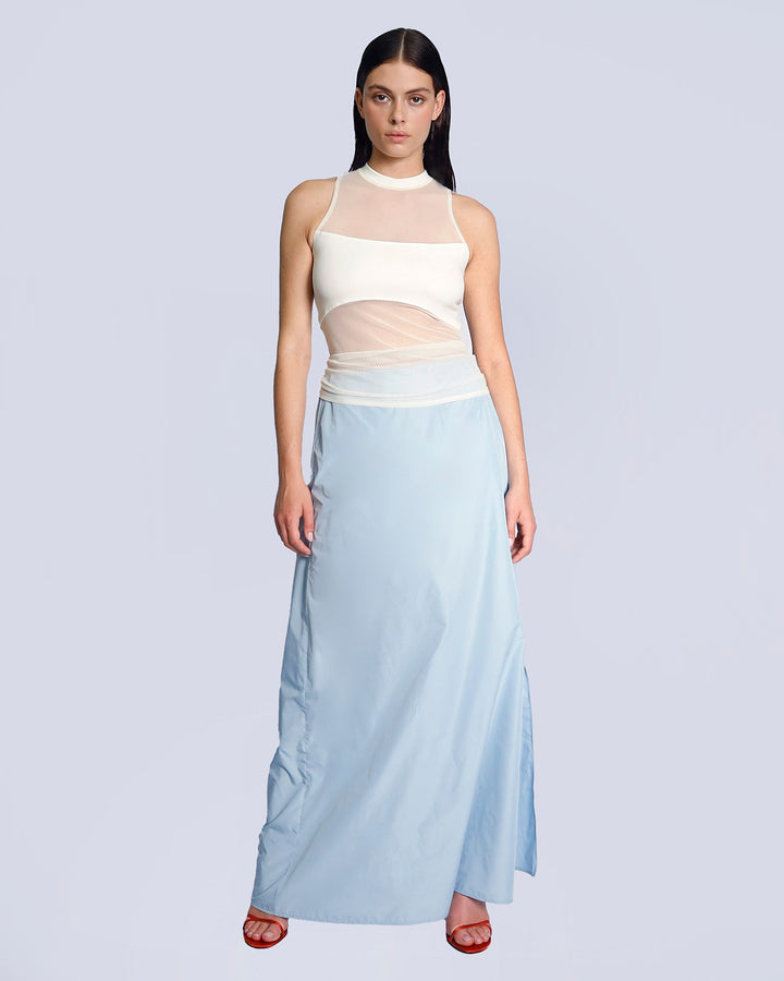 Maison Marie Saint Pierre | Top | KAITO | White | Skirt | KILDRED | Light Blue | Fog
