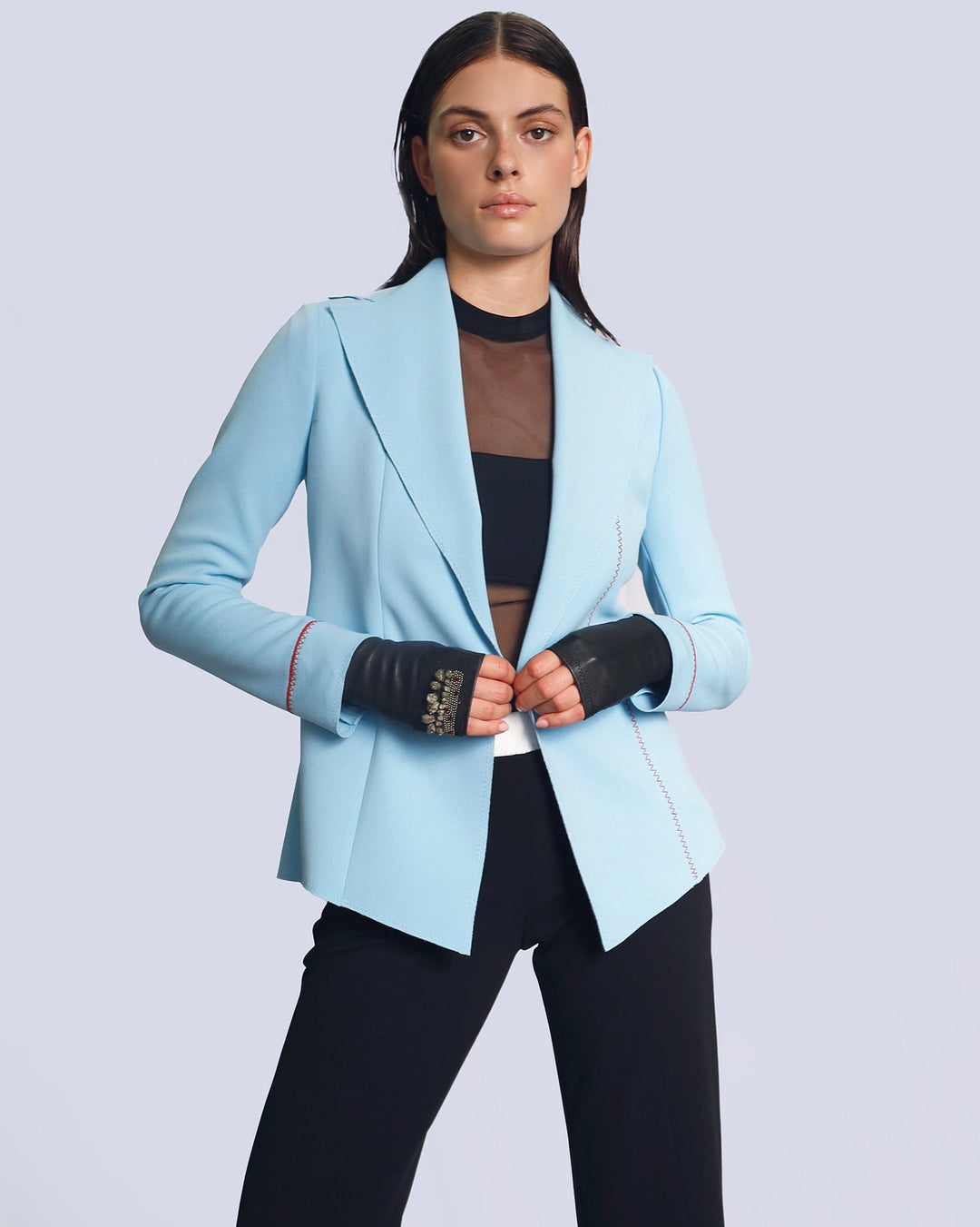  Maison Marie Saint Pierre | Pants | KEVIN | Black | White | Jacket | KADI | Light Blue