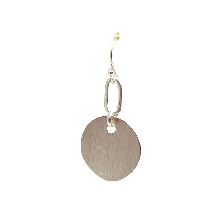 Matte Gold Paperclip Disc Earrings