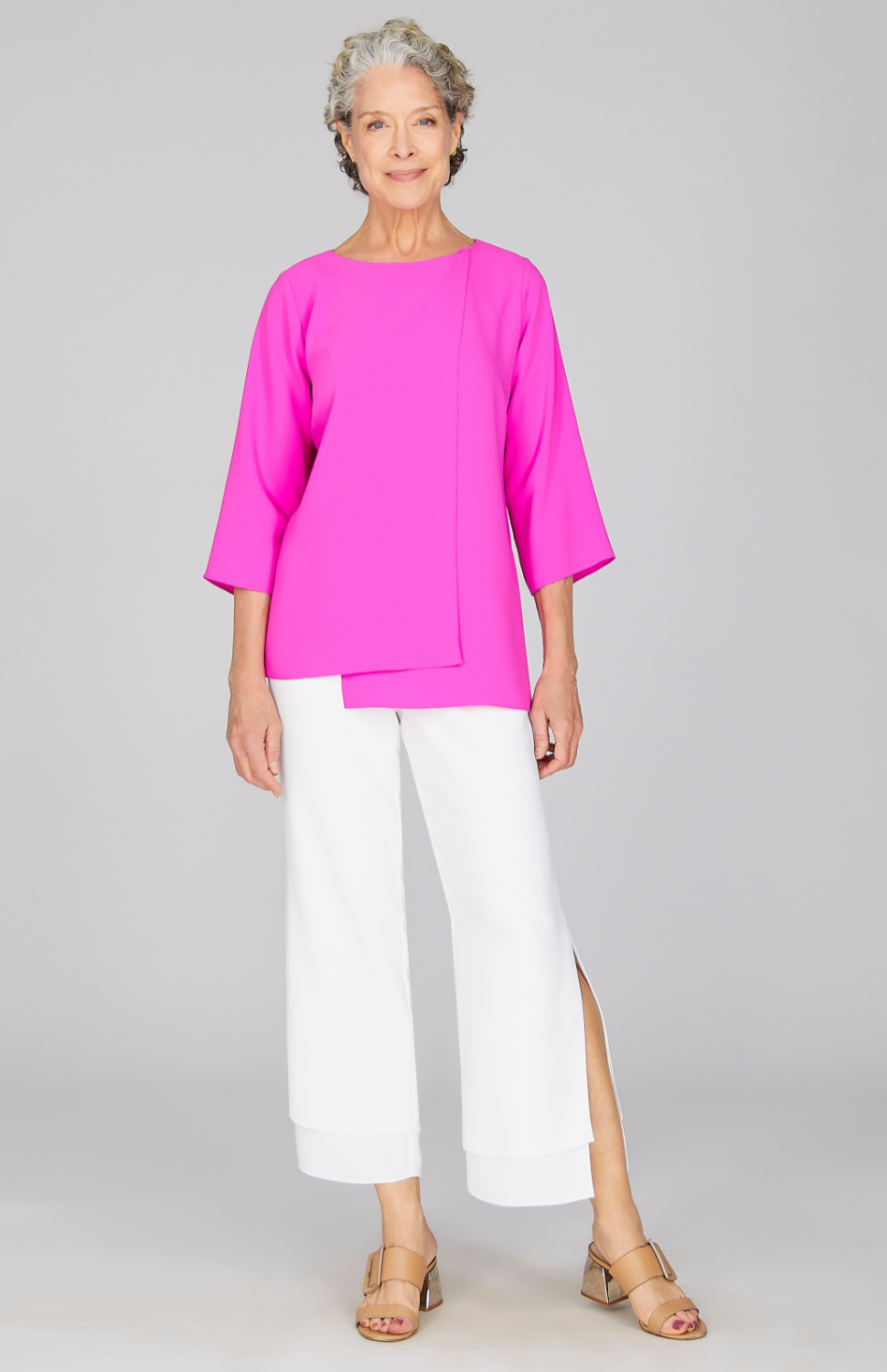 Lustrous Crepe Double Layer Pant