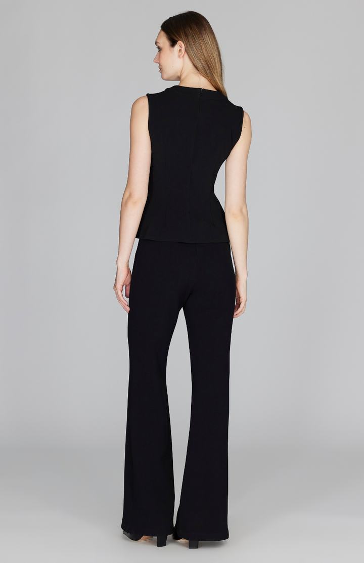 Double Face Flare Pant w/Back Zip