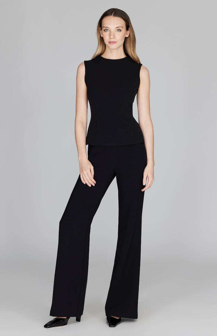 Double Face Flare Pant w/Back Zip