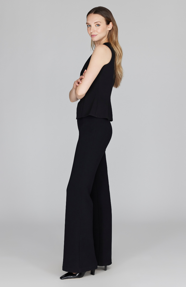 Double Face Flare Pant w/Back Zip