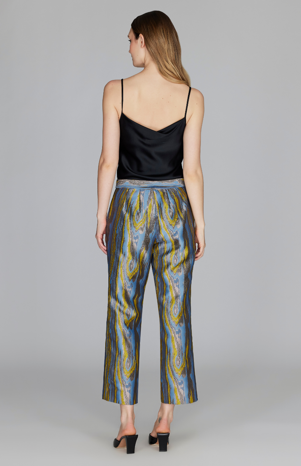 Moire Jacquard Straight Leg Pant