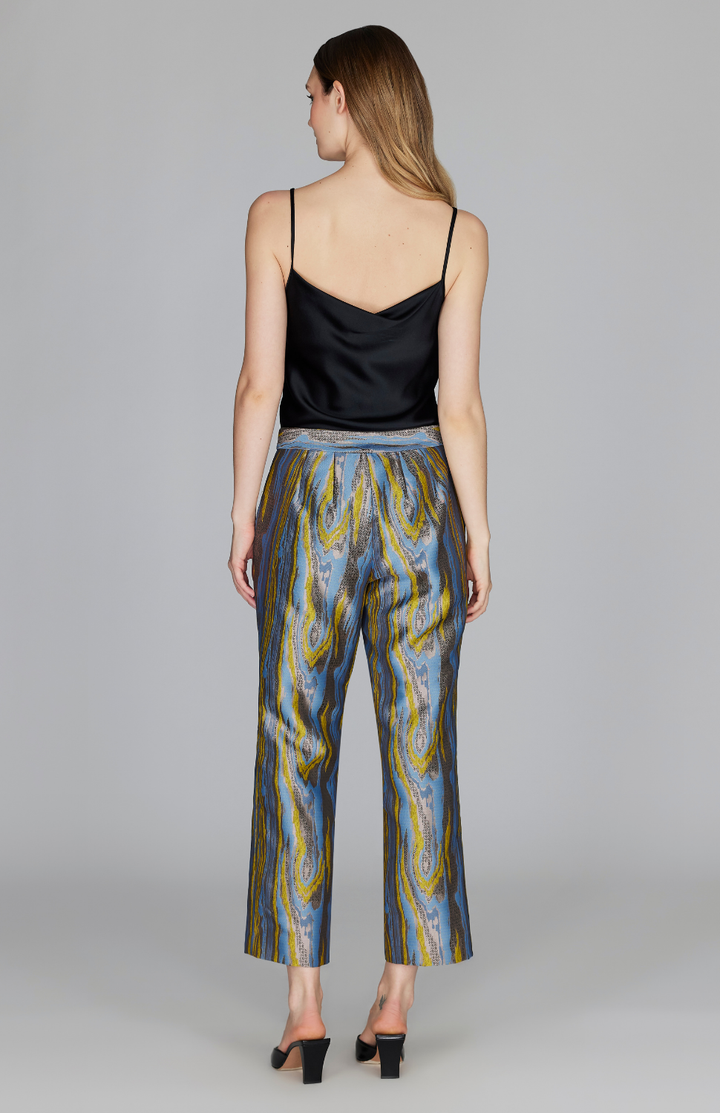 Moire Jacquard Straight Leg Pant