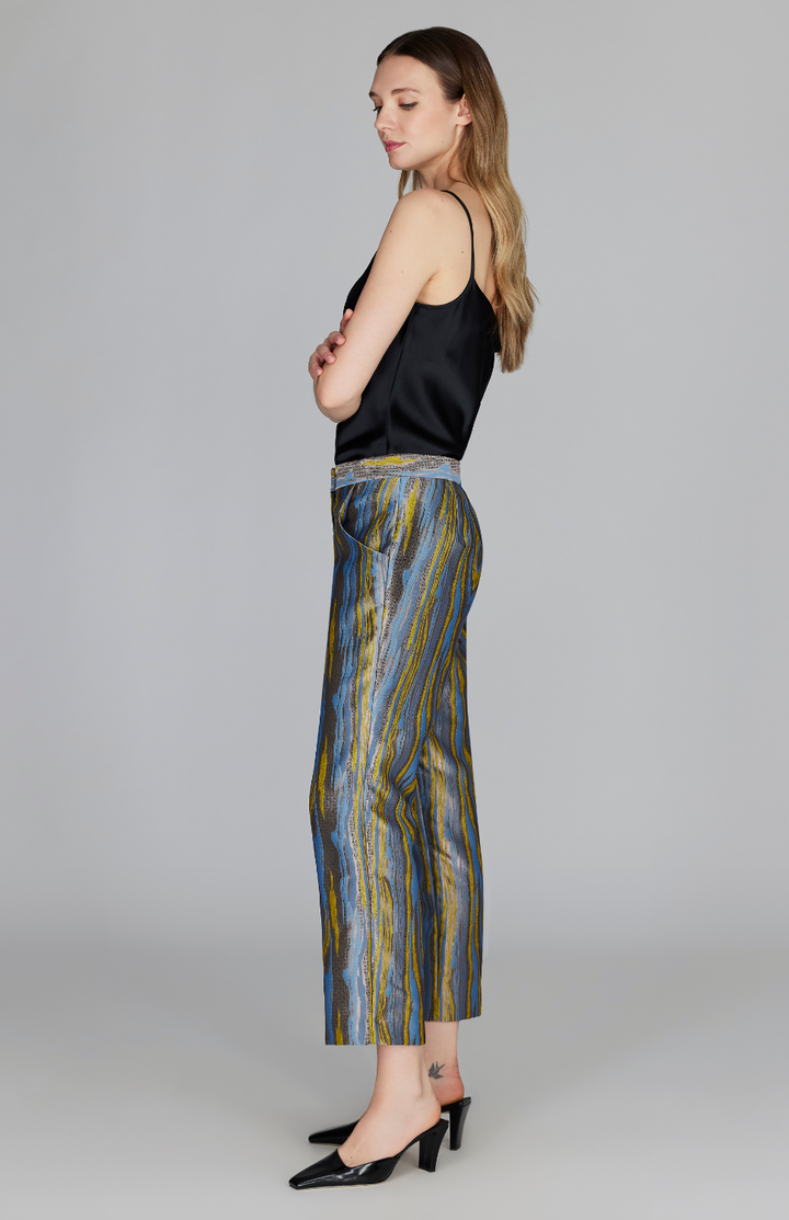 PREORDER Moire Jacquard Straight Leg Pant