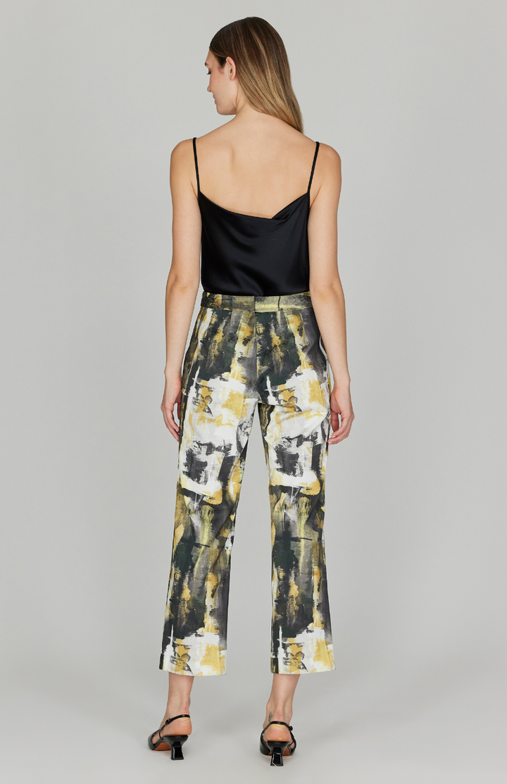 Abstraction Stretch Jacquard Straight Leg Pant w/ Back Zip