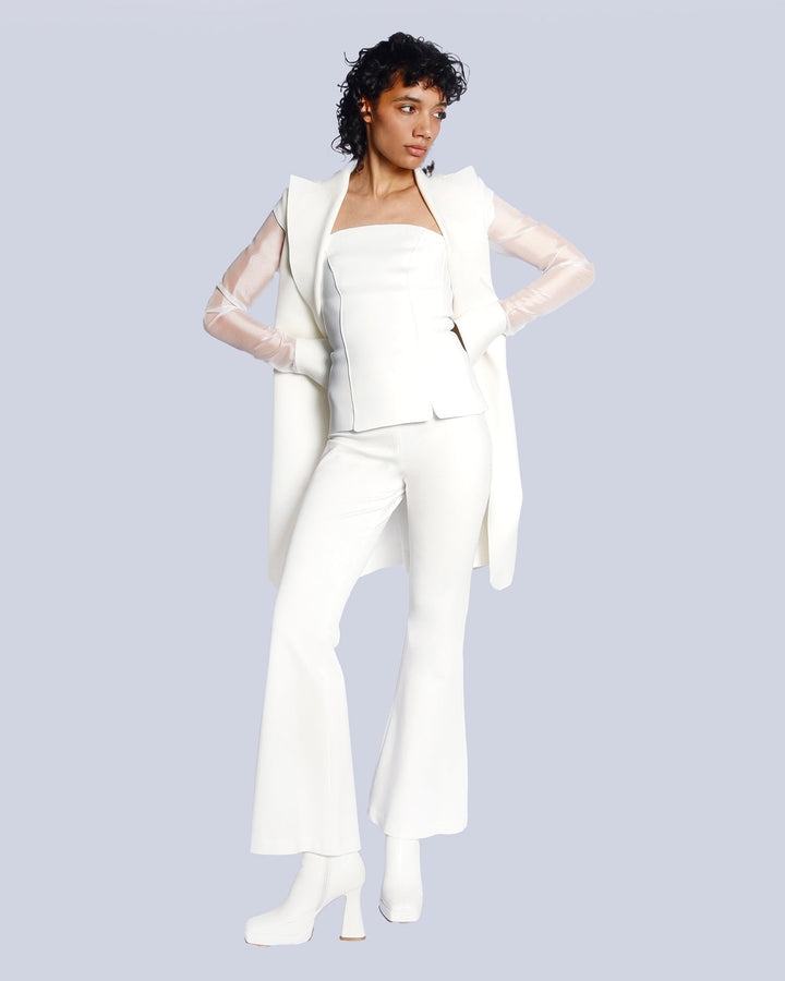 Maison Marie Saint Pierre | Top | GARANCE | White | Coat | QUINTONIL | White | Pants | POLARY | White