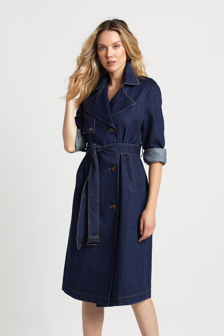 Rowan Dark Denim Trench Coat