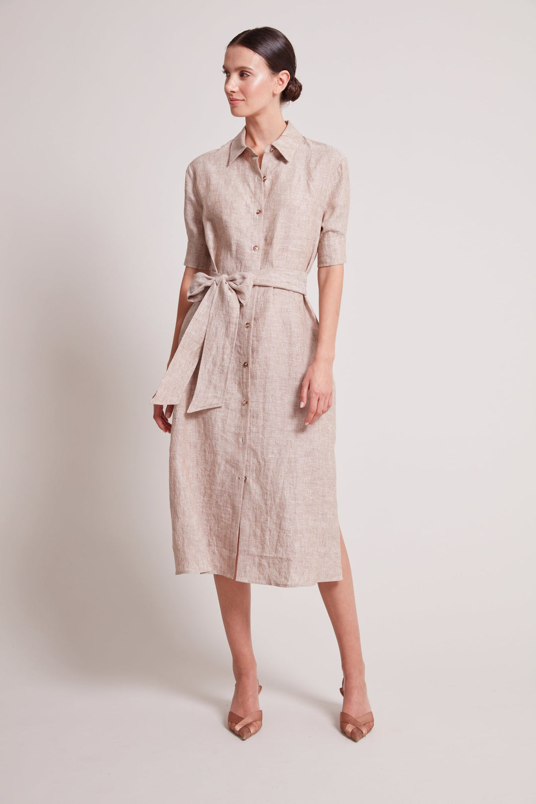 Randi long buttoned shirt dress