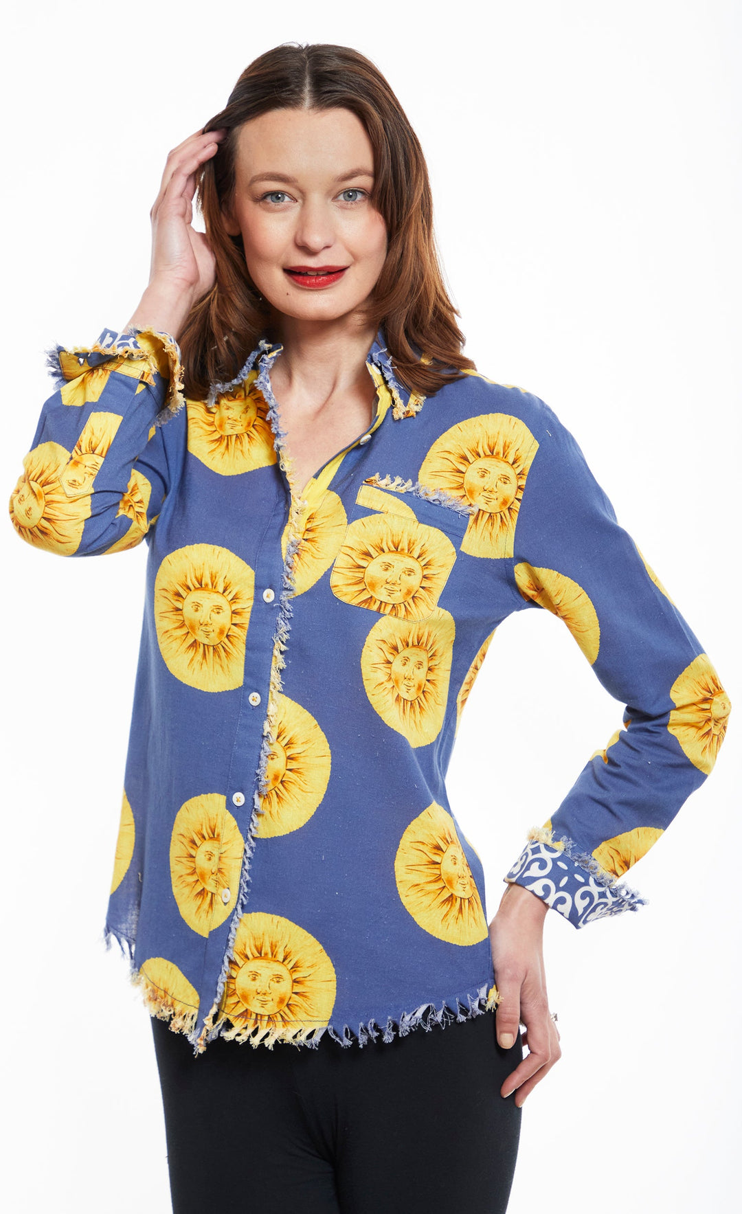 Cape Cod Tunic with a Blue Sunface XS / 4949-M603