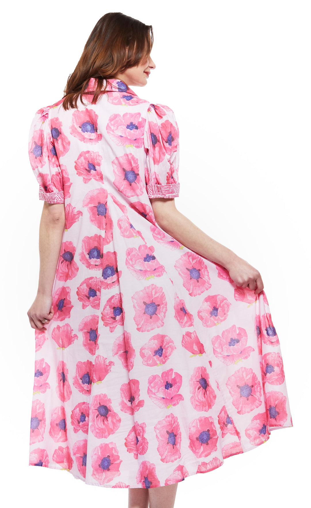 Montauk Dress in Pink with Poppy Print XS / 6657-M511