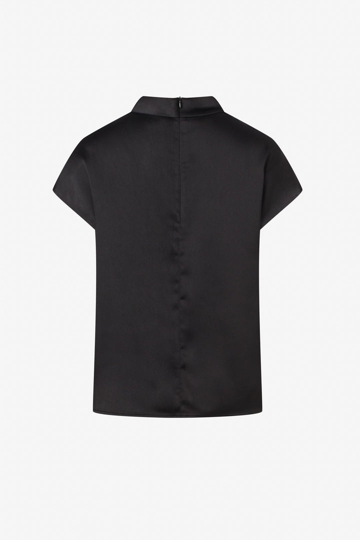 Satin drapped neck line top
