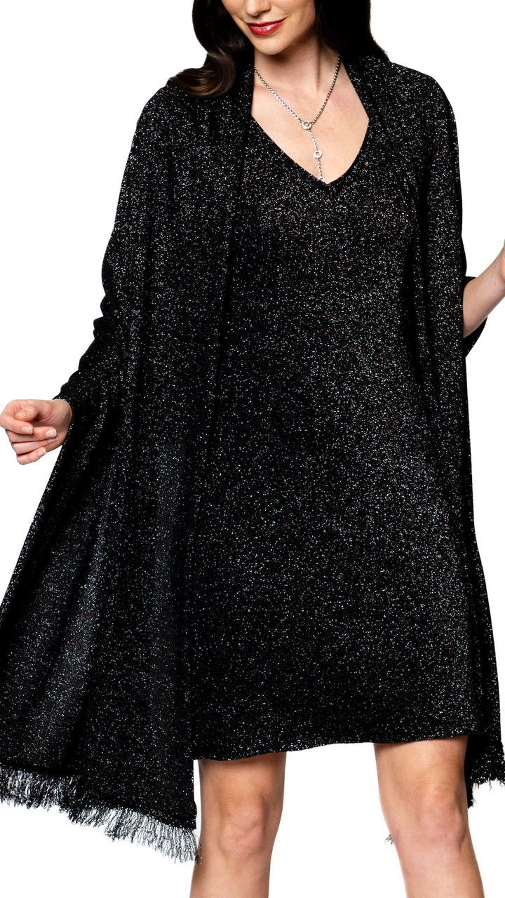 Shimmer Shawl ; Black Silver