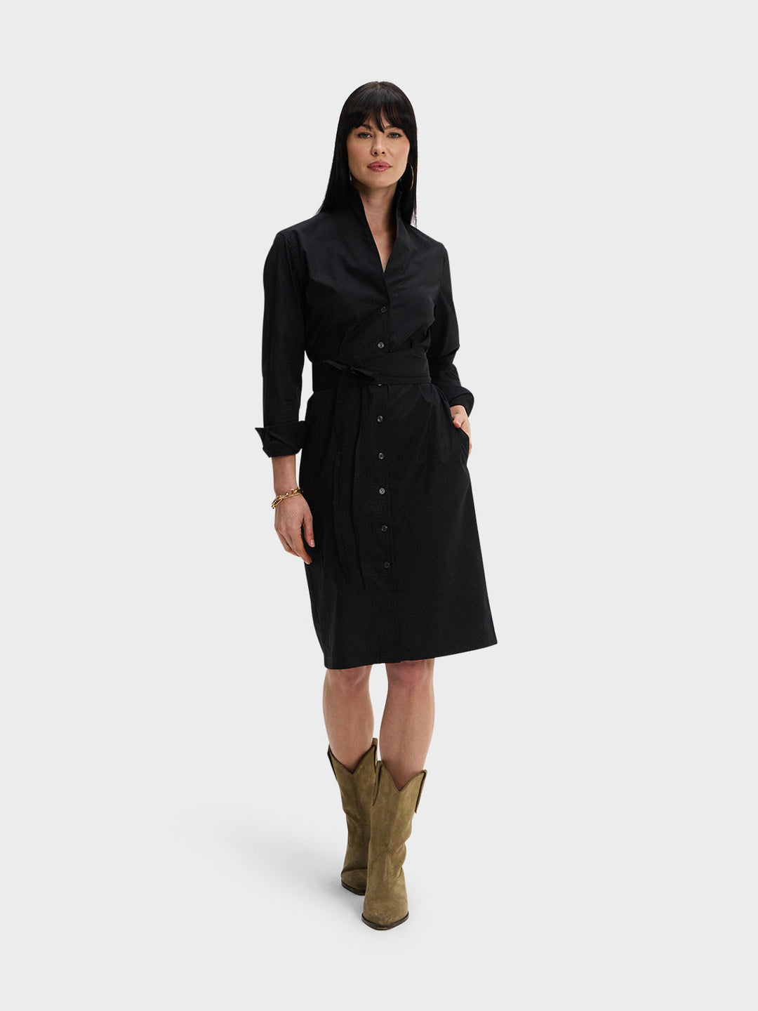 SHIRT DRESS: BLACK DIAMOND