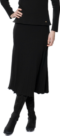 Georgia Pleated-Knit Midi Skirt; Black / Fall Pre-Order