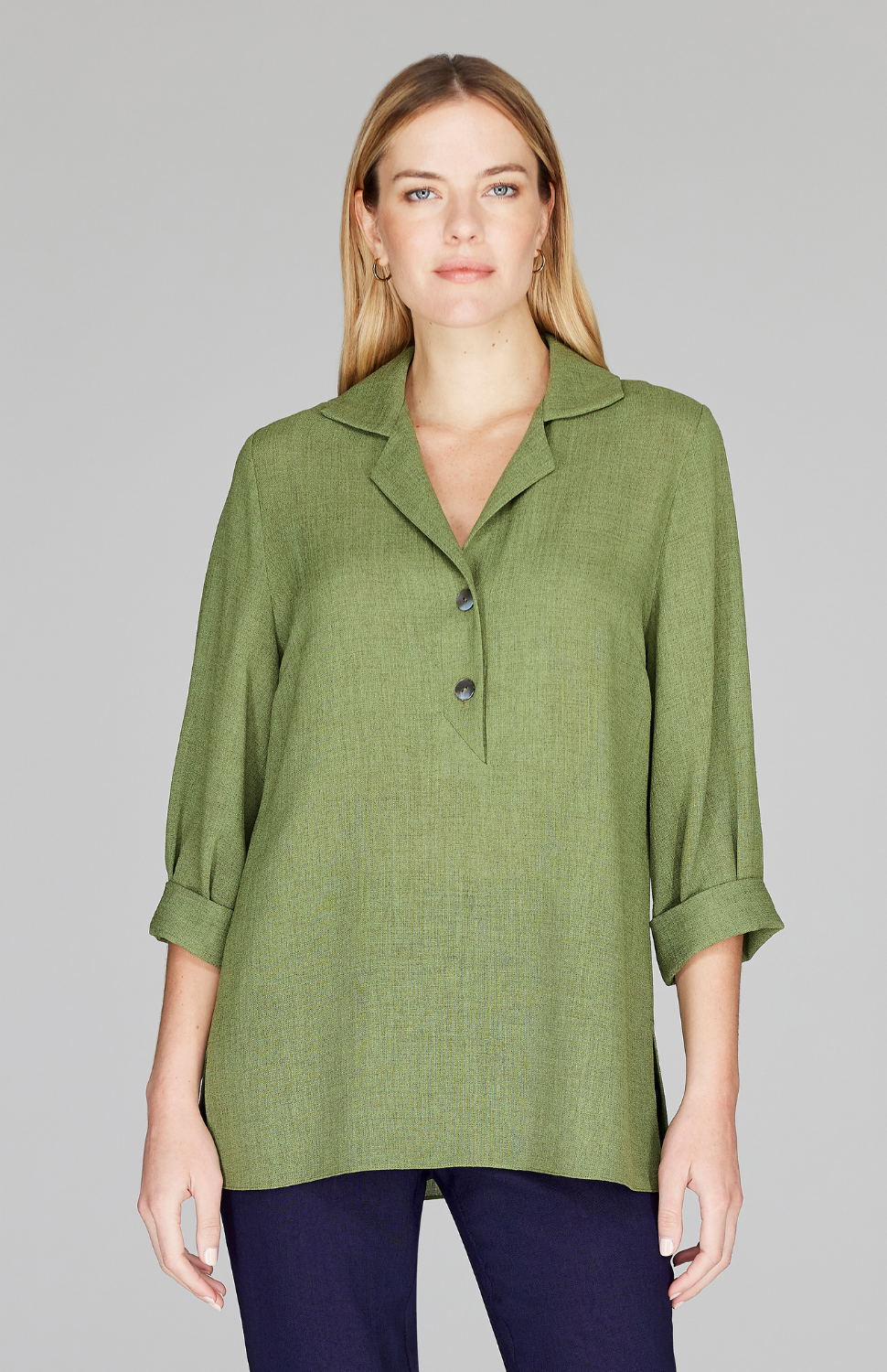 Gabby is wearing Olive in size XS.