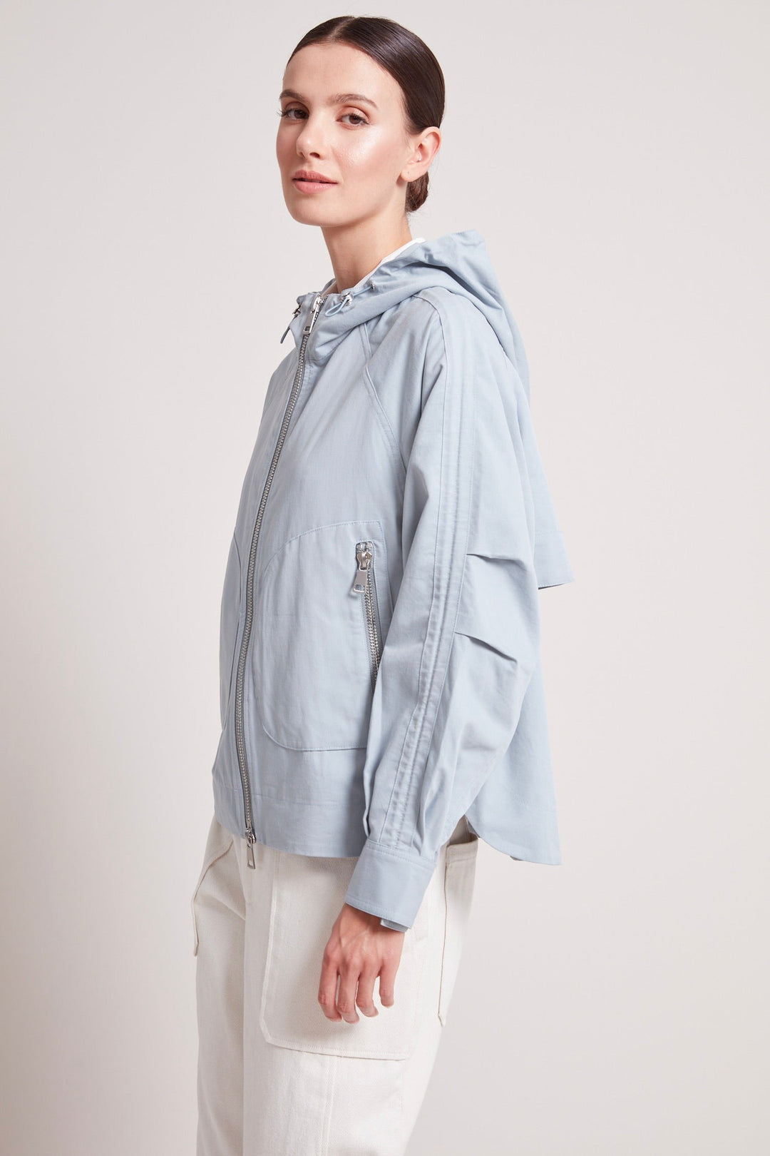 Taika hooded raglan sleeve jacket