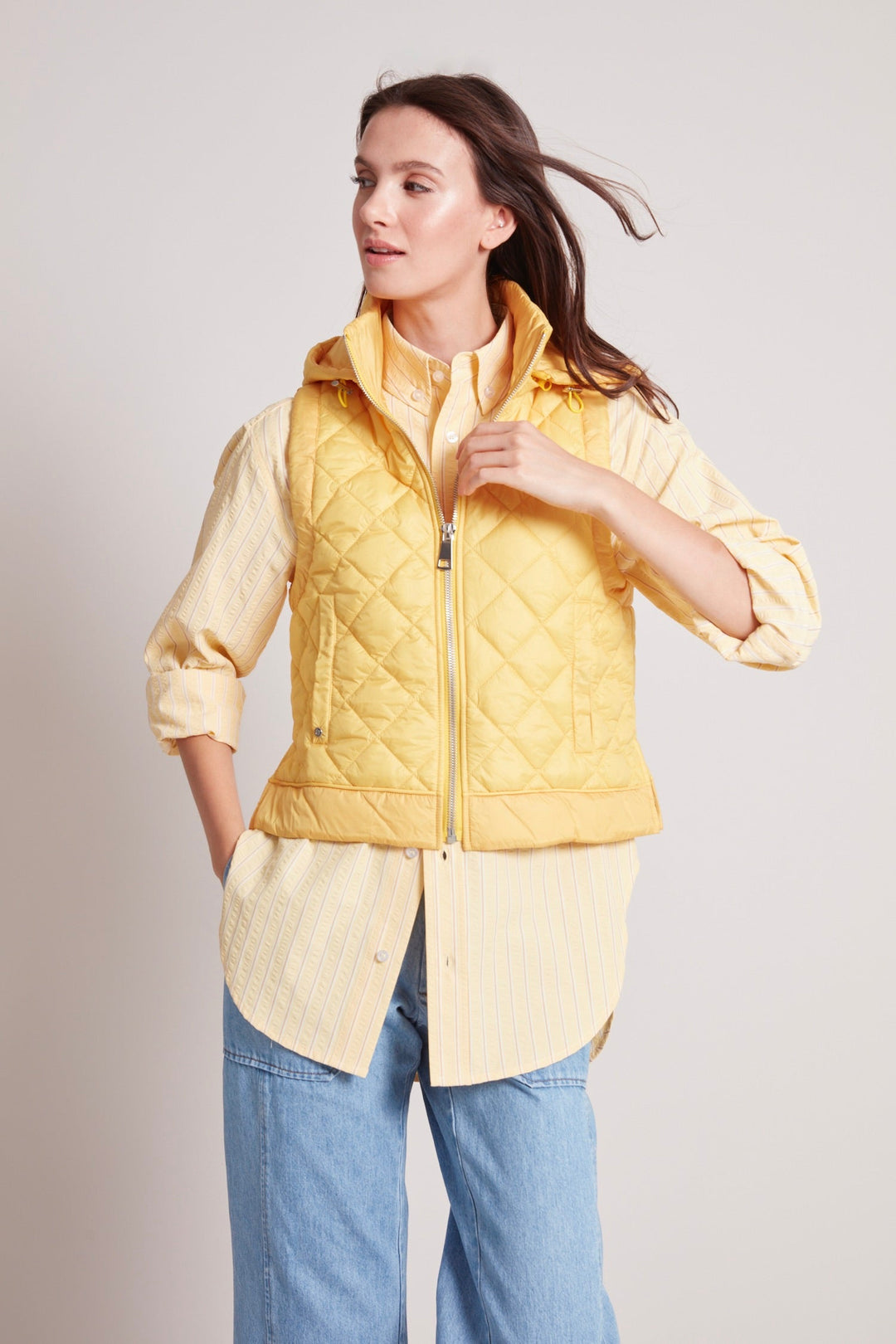 Talia quilted gilet w/ removable hood