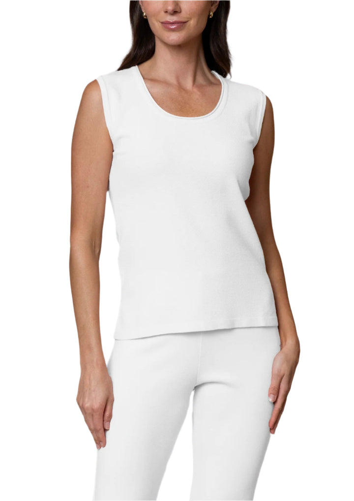 Teresa Round Neck Tank Top, White