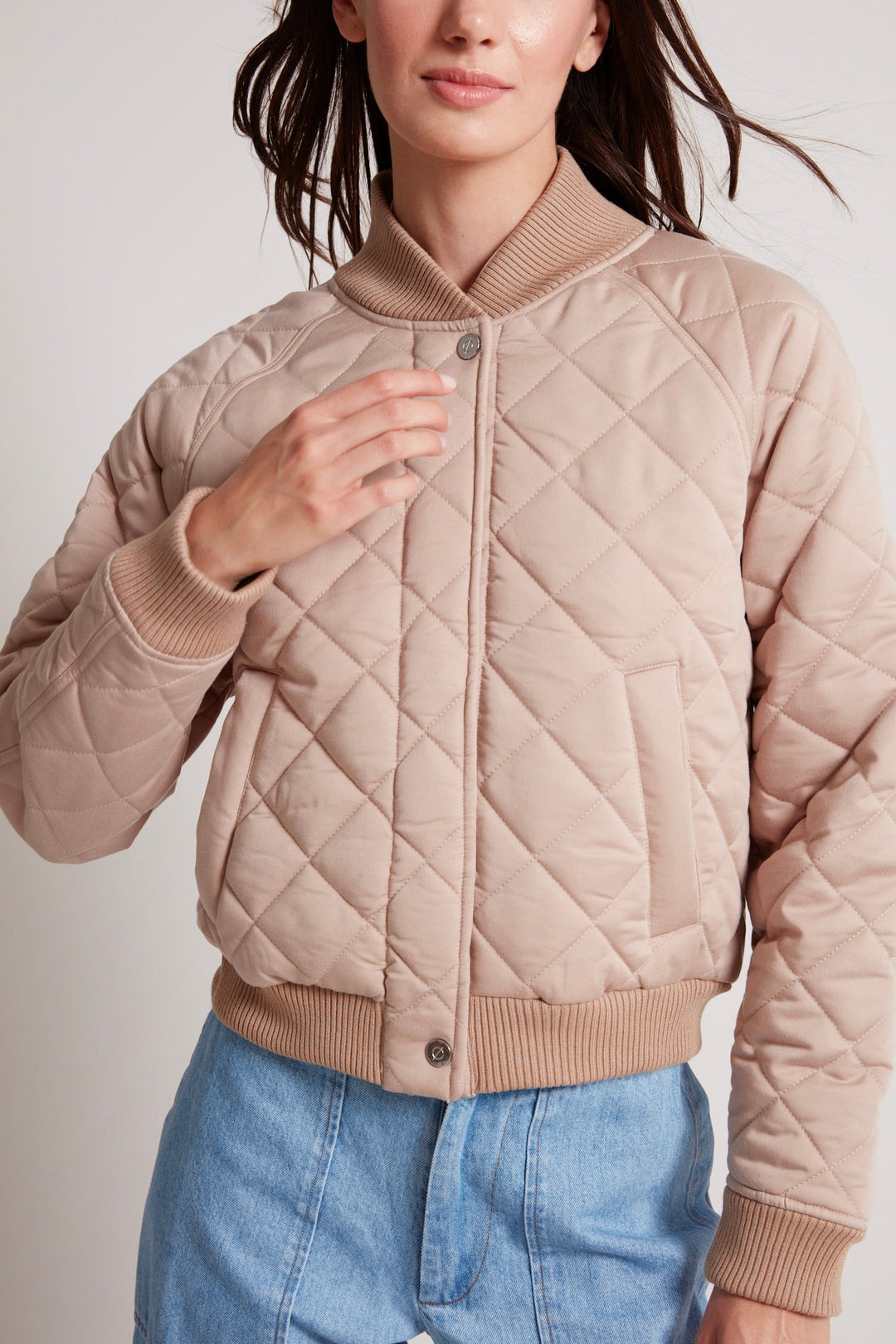 Tess quilted baseball collar bomber