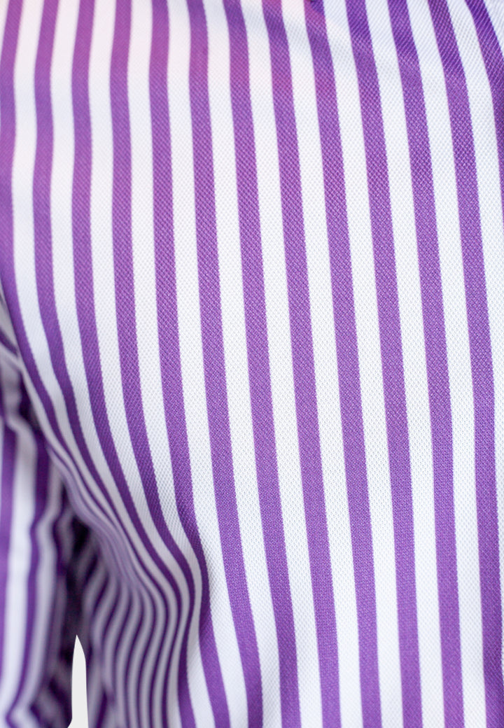 The Go Big Stripe Long Sleeve Tech Shirt - Grape