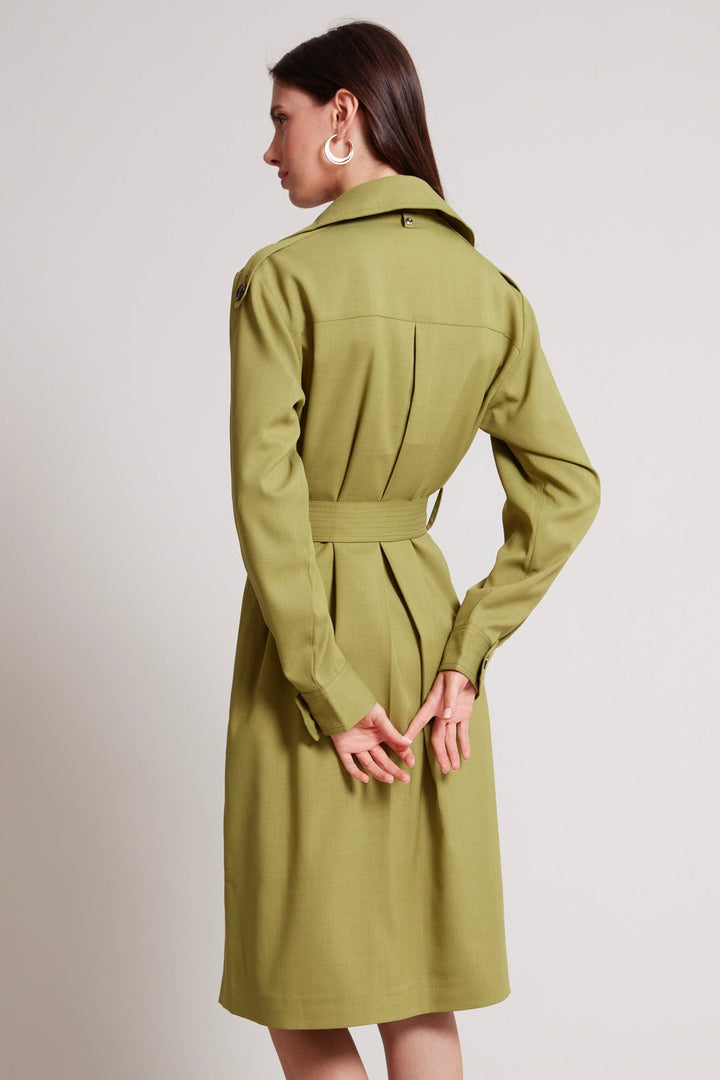 Troy cloth trench coat w/ inverted back pleat