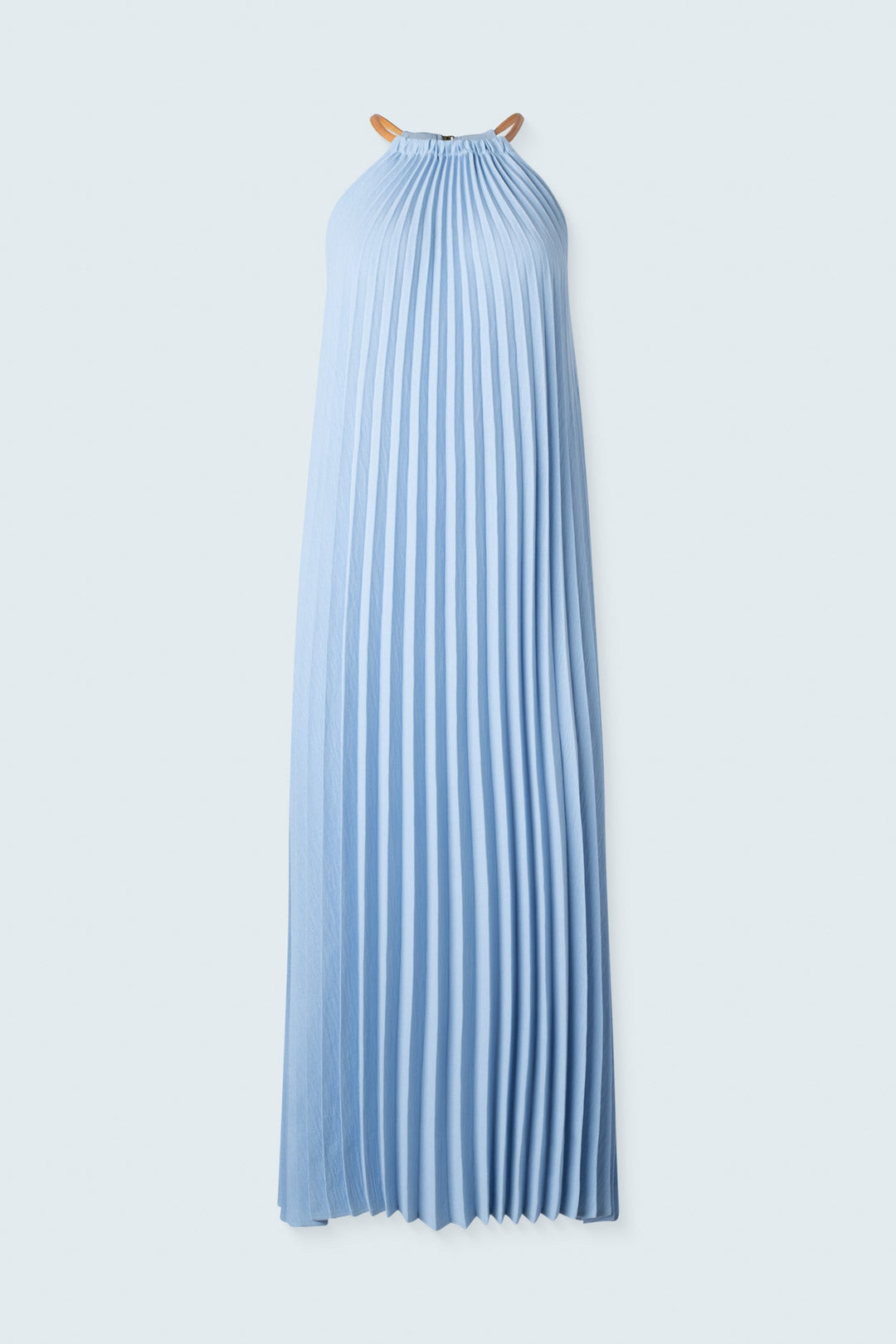 Halter top long pleated dress
