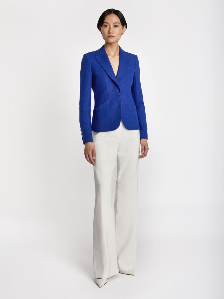 Short fitted linen jacket