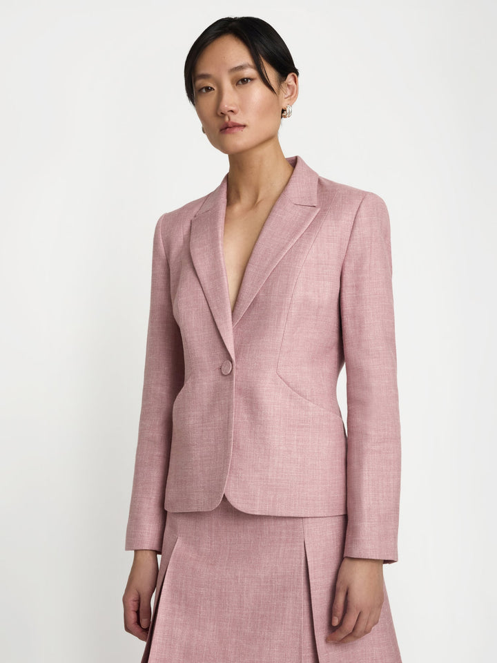 Short fitted linen jacket