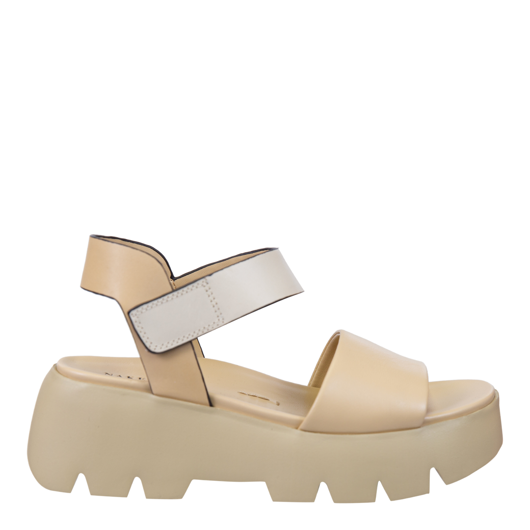 NAKED FEET - ALLOY in BEIGE Platform Sandals