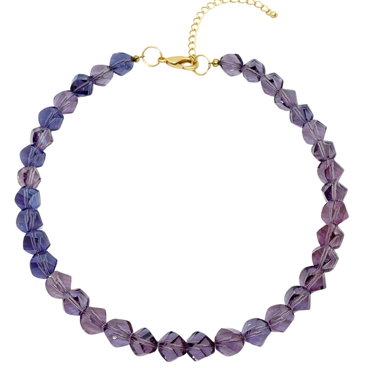 Tanzanite Slice Crystal Necklace