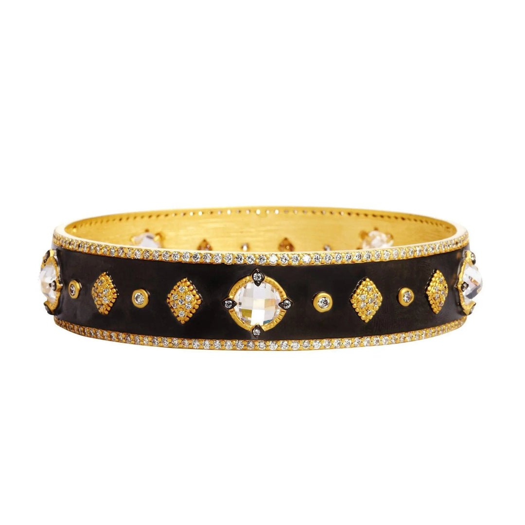 Mirror Stone Station Wide Bangle - FREIDA ROTHMAN