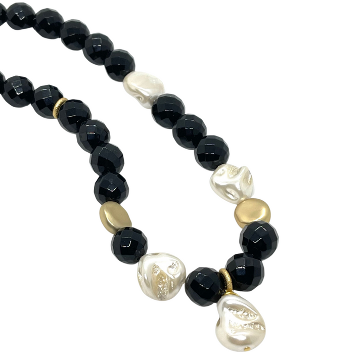 Baroque Pearl And 14mm Black Jade Limited Edition Necklace