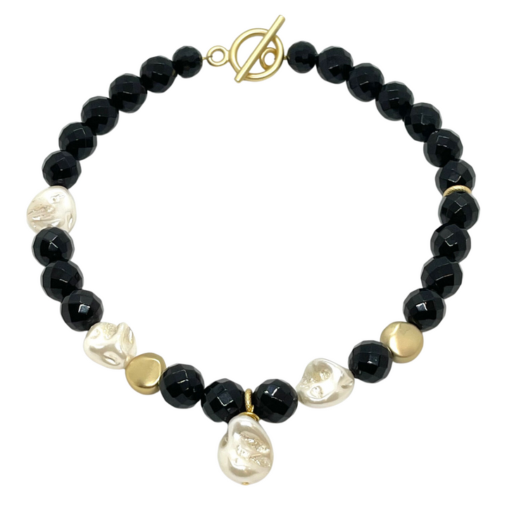 Baroque Pearl And 14mm Black Jade Limited Edition Necklace