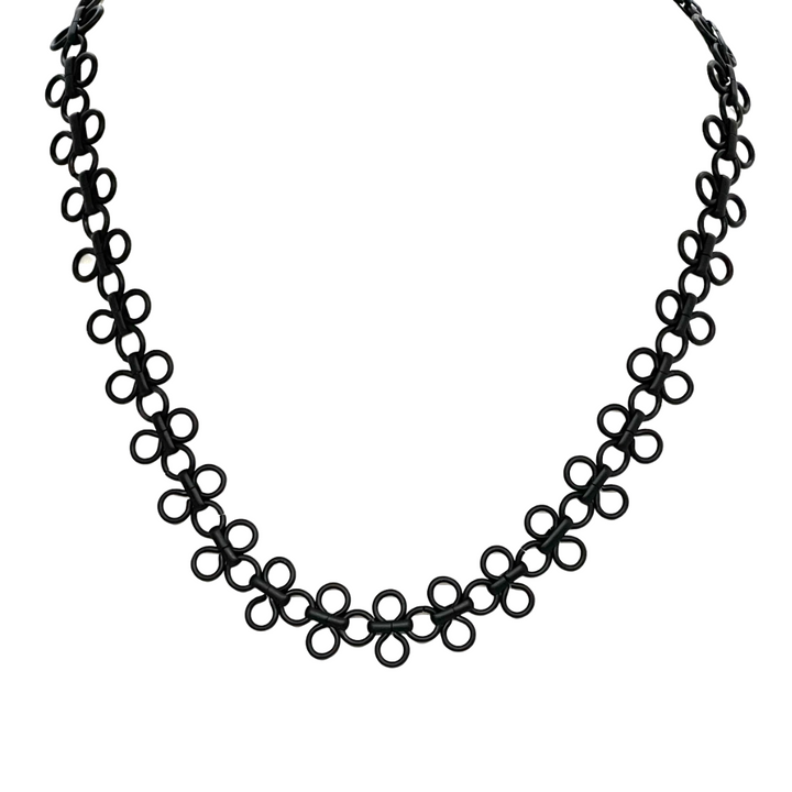 Matte Black Clover Chain Necklace