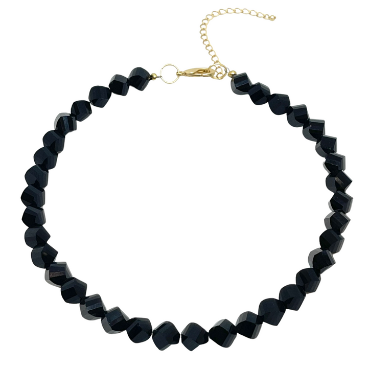 Black Slice Crystal Necklace