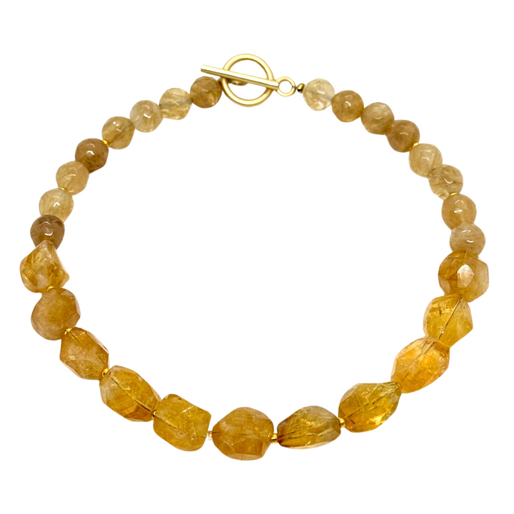 Citrine Quartz And Citrine Nugget Necklace