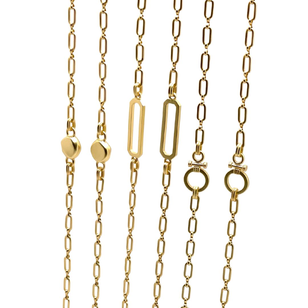 Matte Gold Station Layer Necklace