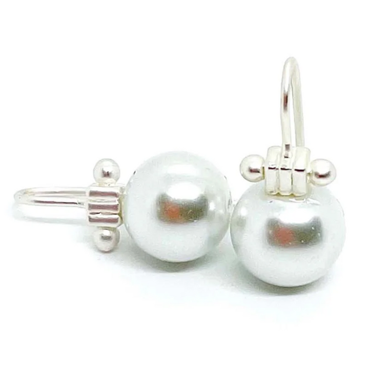 Pearl Matte Silver Earrings