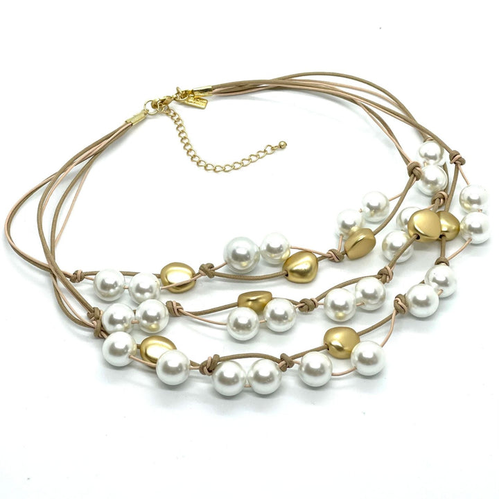 White Pearl And Gold Nugget Toursade