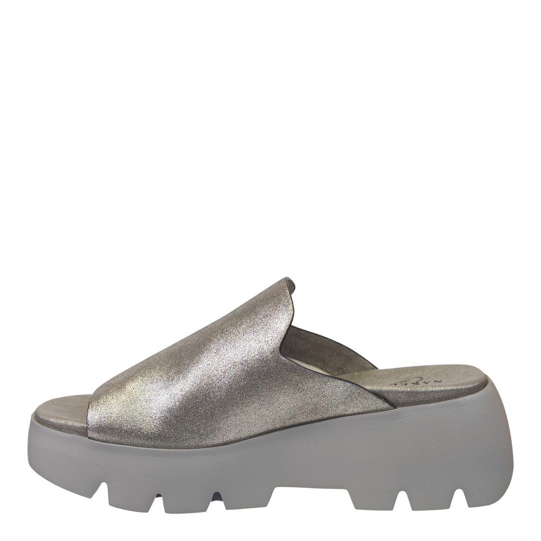 NAKED FEET - DRIFT in SILVER Platform Sandals